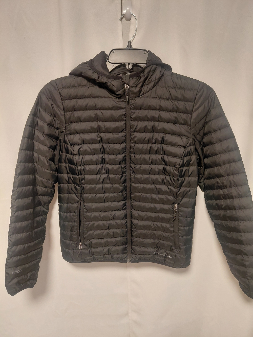Womans Eddie Bauer Lightweight Quilted Hooded Jacket - Black Size Small